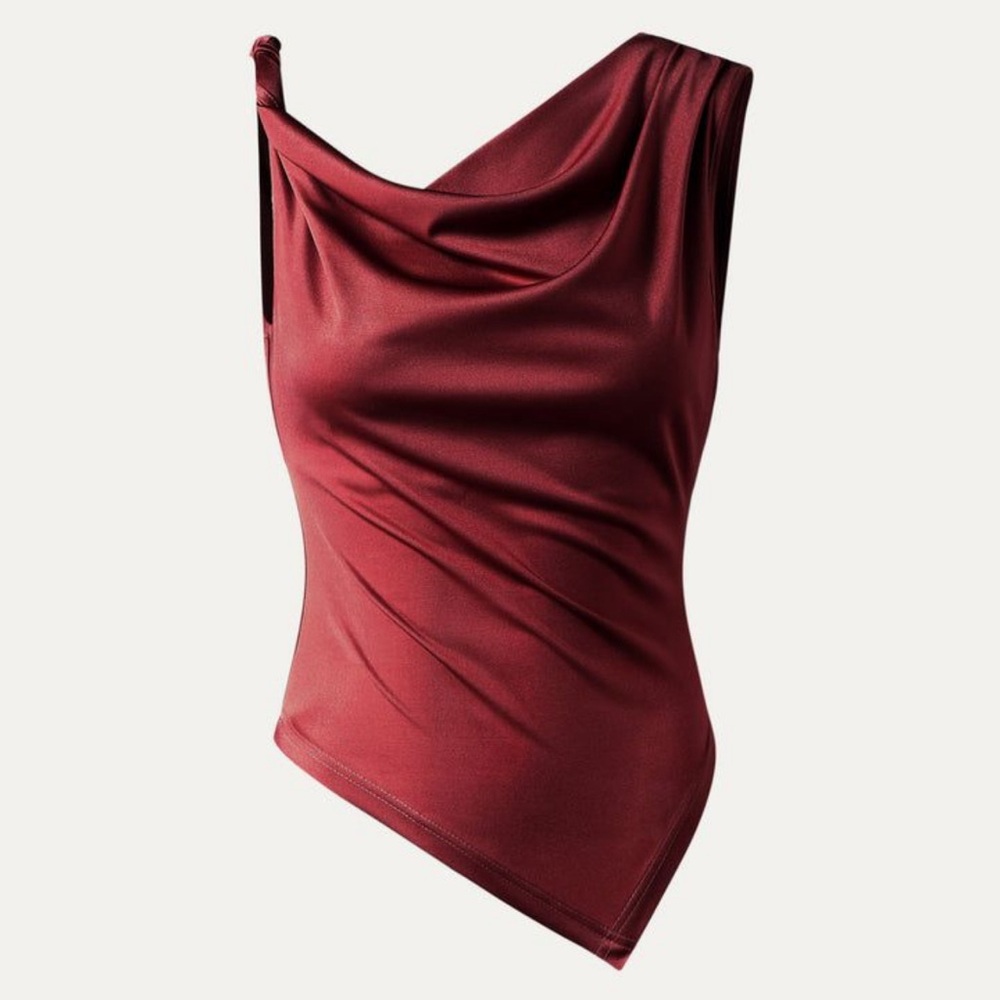 Asymmetric Cowl Off the Shoulder Top